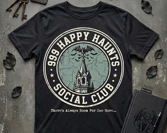 999 Happy Haunts Social Club Youth Shirt, Haunted Mansion Tween Tee, Disney Streetwear, Magic Kingdom Aesthetic, Retro Disney World