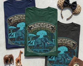 Animal Kingdom Aesthetic Shirt - Minimalist Disney Safari Tee - Retro Nature Quote Top - Magical Park Day Outfit - Ethereal Elephant Graphic