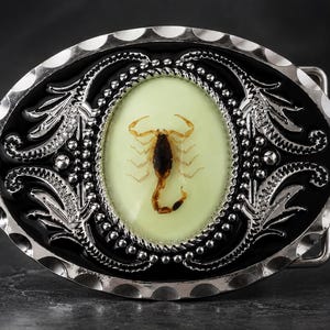 SOUTHWEST STYLE Nickel Silver Statement Belt Buckle Man On Horse & Scorpion TT Mens Scorpion Belt - Etsy main image 3