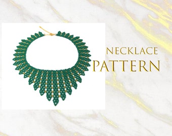 Beading necklace pattern Beadwork tutorial Netted necklace DIY Jewelry tutorial Beadweaving tutorial Seed bead necklace pattern