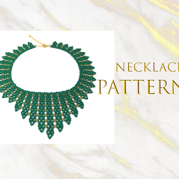 Patroon halsketting met kralenpatroon: rocailles zelfstudie (digitale download)