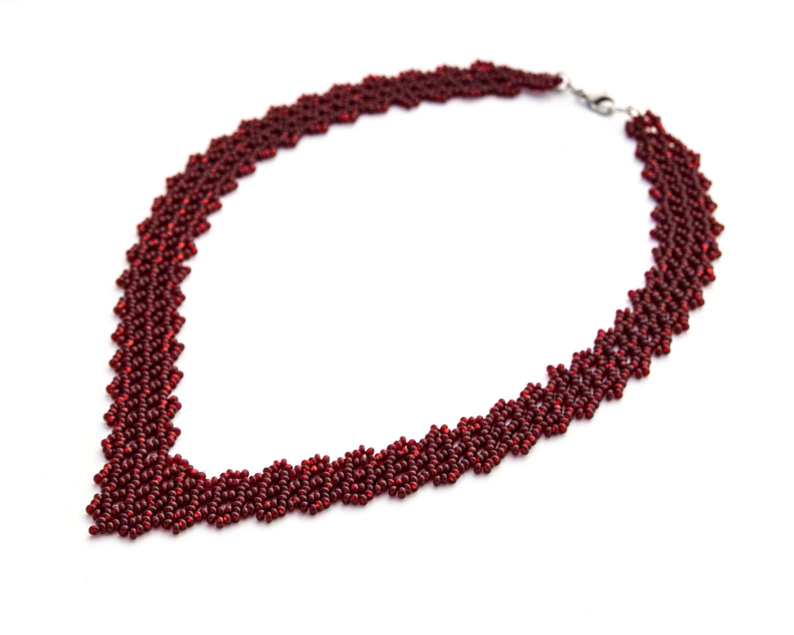 Necklace for V Neck Dress Red Beaded Elegant Jewelry Burgundy Etsy