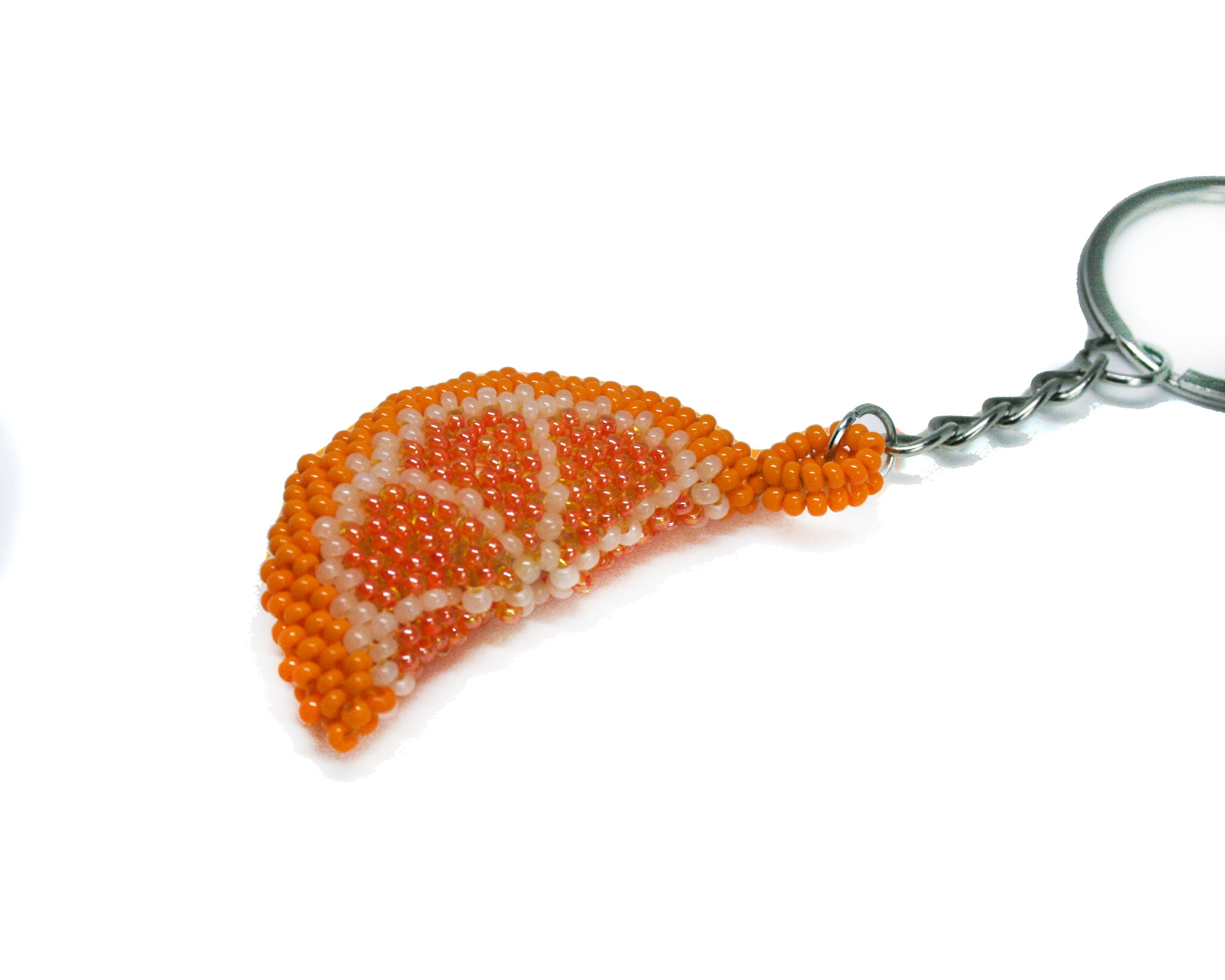 Beaded fruit keychain Etsy