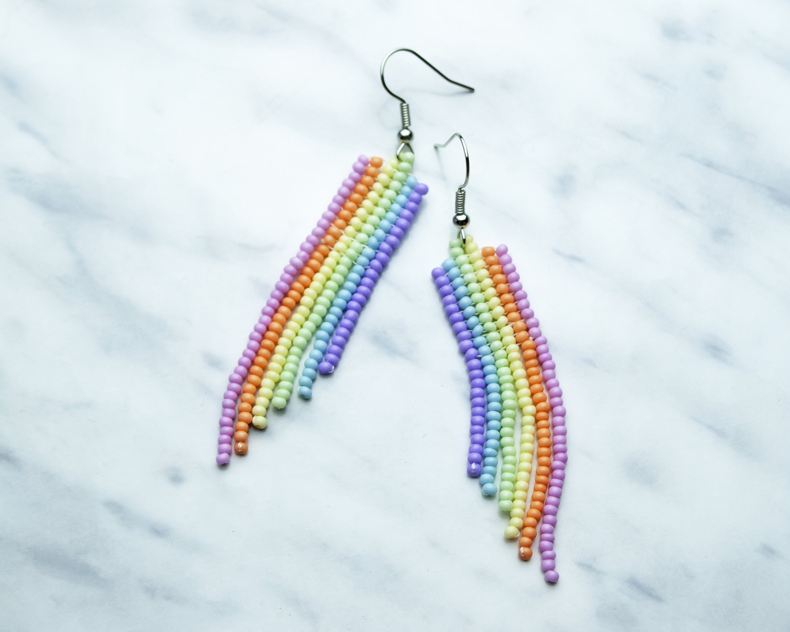 Pastel rainbow earrings Etsy