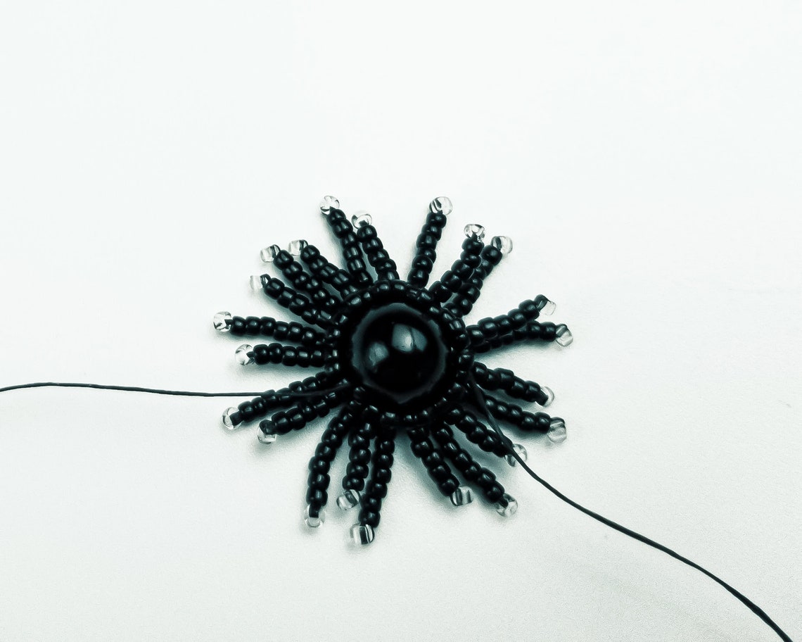 Beaded Poppy TUTORIAL Beading Pattern Seed Bead Flower Brooch Etsy