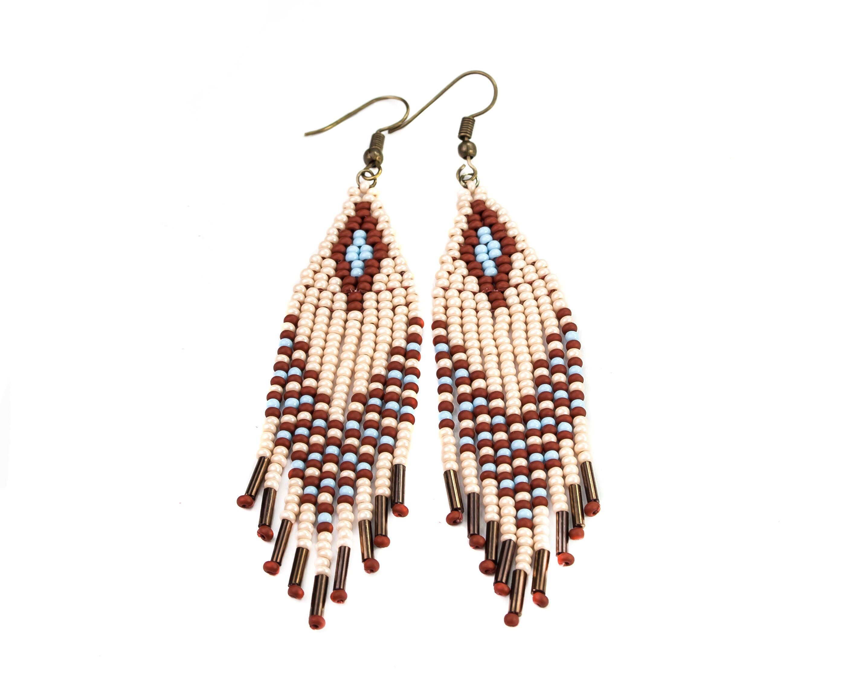 Native american beaded earrings Cowgirl jewelry Seed bead | Etsy