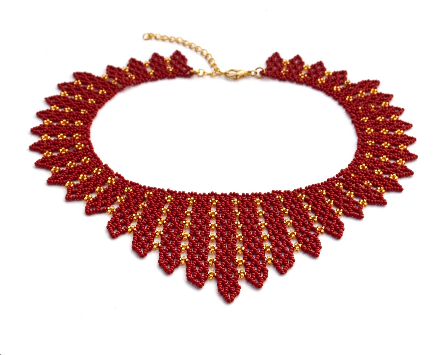 Beading Necklace Pattern Beadwork Tutorial Netted Necklace DIY - Etsy