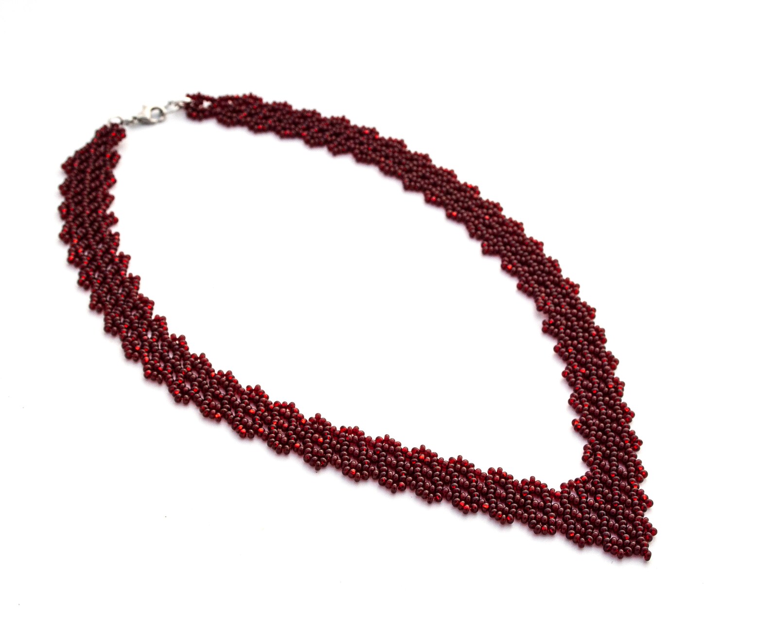 Necklace for V Neck Dress Red Beaded Elegant Jewelry Burgundy Etsy