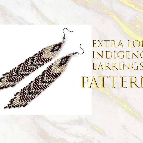 Beaded earrings pattern Native American beading Brick stitch PDF