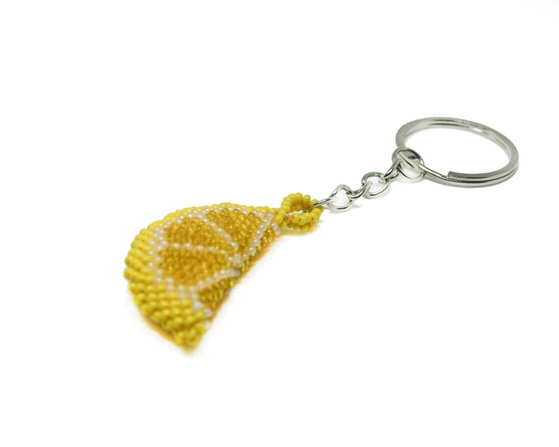 Beaded fruit keychain Etsy