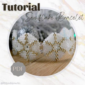 Christmas bracelet tutorial Beadweaving pattern Snowflake bracelet Beadwork jewelry Seed bead peyote tutorial Jewelry making do it yourself