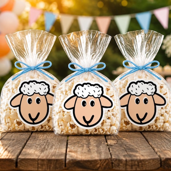 Gâterie pour sac de pop-corn de mouton - Téléchargement numérique (PDF et PNG)