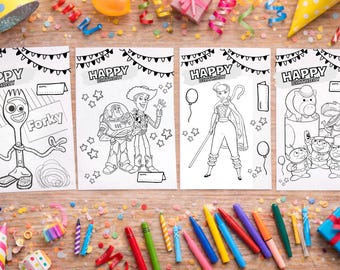 Toy Story Movie Coloring Pages x 4 - Printable - Birthday Activity - PDF files