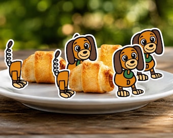 Slinky Pigs in a Blanket Cupcake Toppers – Toys Printable (PDF, PNG)