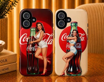 Coca Cola Phone Case Vintage Bottle Cover for iPhone 17 Pro, 16, 15, 14, 13, 12 Samsung S25, S24, S23, S22, A16, A26, Pixel 10, 9 Pro, 8, 7