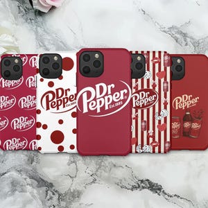 Dr Pepper Telefonskal Läskfodral för iPhone 17Pro, 16, 15, 14, 13, 12 Samsung S25, S24, S23, S22, A16, A26, Pixel 10, 9 Pro, 8, 7