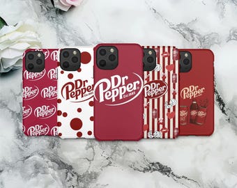 Dr Pepper Phone Case Soft Drink Cover for iPhone 17Pro, 16, 15, 14, 13, 12 Samsung S25, S24, S23, S22, A16, A26, Pixel 10, 9 Pro, 8, 7