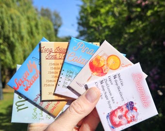 Cocktail Recipe Magnets Set | Home Bar Fridge Magnets | Mixology Gift | Bartender Gift | Cocktail Lover Present