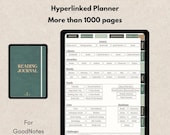 Digital Reading Journal | Hyperlinked Book Planner PDF (Goodreads Style)
