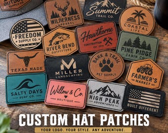 Custom Hat Patches with Logo, Personalized Business Patch for Trucker Caps Hats and Workwear