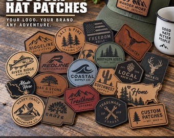 Custom Hat Patches with Your Logo or Design, Logo Patches for Hats and Trucker Caps