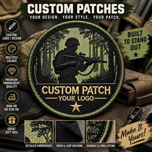 Custom Military Patches Made from Your Design, Military Patch with Your Logo, Unique Military Gift