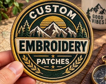 Custom Embroidered Patches  – Personalized Logo, Name & Artwork – Jackets, Hats, Backpacks, Bags