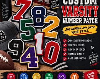 Custom Football Patch, Personalized Football Name Patch for Jerseys, Letterman Jackets, Backpacks, Custom Logo Team Patch