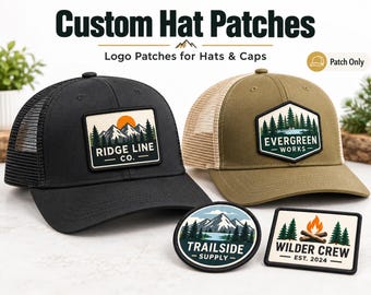 Personalized Custom Hat Patches, Logo Design Patch for Trucker Caps Business Gifts and Teams