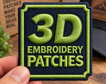Custom Embroidered Patches – 3D Raised Personalized Logo, Text & Image – Clothing, Backpacks, Bags