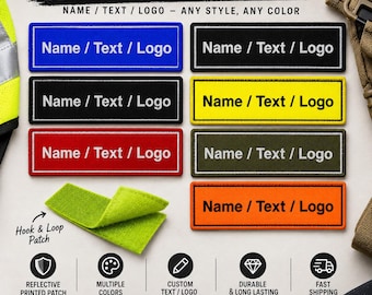 Custom Reflective Patch, Personalized Name Patch or Logo Patch for Uniforms and Gear
