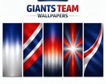 New York Giants Phone Wallpapers • 5 Pack Digital Download • Giants iPhone / Android Backgrounds • Mobile Wallpaper Set • Instant Download