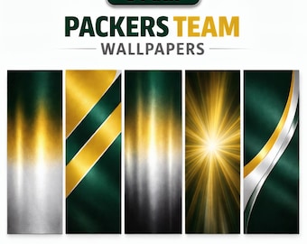 Green Bay Packers Phone Wallpapers • 5 Pack Digital Download • Packers iPhone Backgrounds • Mobile Wallpaper Set • Instant Download