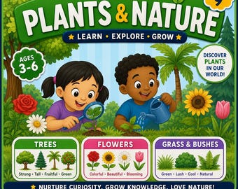 Mini‑app Planten en natuur | Bloemen Gras Struiken Bomen | Voorschools leren | Digitale download