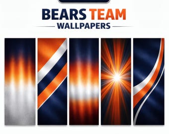 Chicago Bears Phone Wallpapers • 5 Pack Digital Download • Bears iPhone / Android Backgrounds • Mobile Wallpaper Set • Instant Download