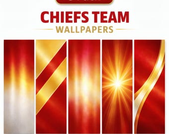 Kansas City Chiefs Phone Wallpapers • 5 Pack Digital Download • Chiefs iPhone / Android Backgrounds • Mobile Wallpaper Set Instant Download
