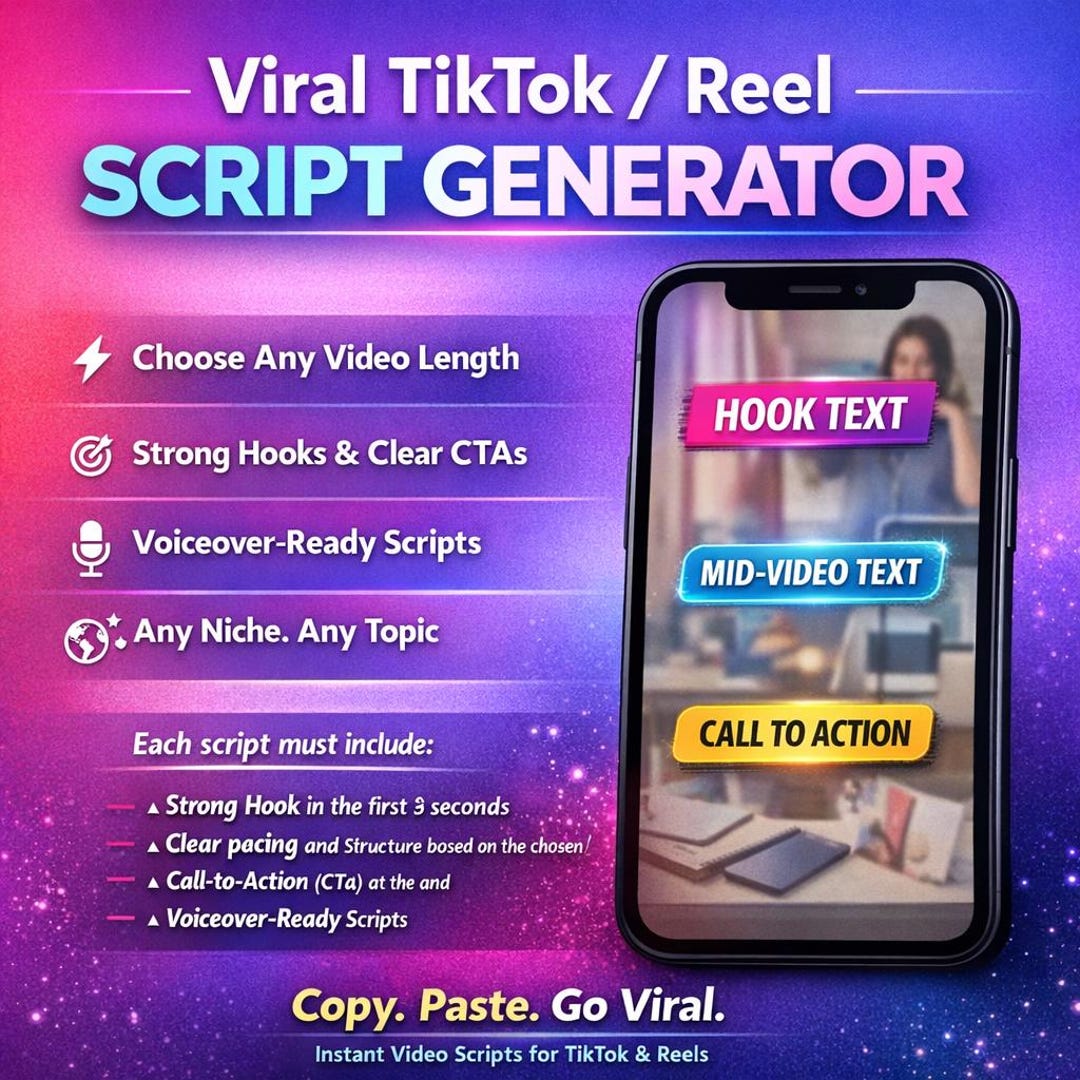 Tiktok & Instagram Reel Script Generator Mini‑app | Viral Video Script ...
