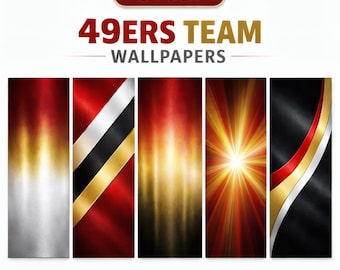 San Francisco 49ers Phone Wallpapers • 5 Pack Digital Download • 49ers iPhone / Android Mobile Wallpaper Set • Instant Download