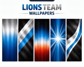 Detroit Lions Phone Wallpapers • 5 Pack Digital Download • Lions iPhone / Android Backgrounds • Mobile Wallpaper Set • Instant Download