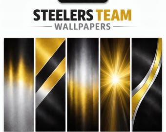 Pittsburgh Steelers Phone Wallpapers • 5 Pack Digital Download • iPhone / Android Backgrounds • Mobile Wallpaper Set • Instant Download