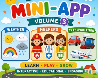 Mini-app deel 3 | Weer Community Helpers Transport | Voorschools leren | Digitale download