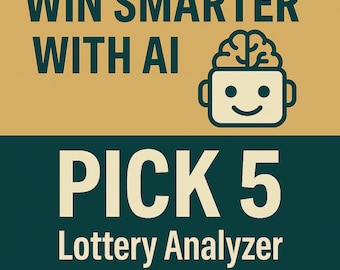 Pick 5 Lottery Analyzer • Live Data Mini‑App • Any State • Customizable AI Number Pattern Tool • Digital Download
