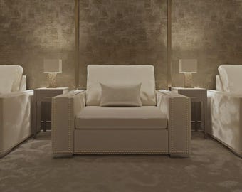 Velvet Armchair , Luxury Accent Chair, Plush Upholstered Chair UK US, Living Room Arm Chair, Custom Chair