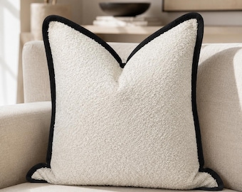 Cream Teddy Boucle Cushion Cover or Duck Feather Filled Cushion | Luxury Throw Pillow | Sofa Cushion | Bed Cushion Handmade | All Sizes