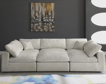 Modular Cinema Sofa Duck Feather Filled, Deep Seat Sectional Couch, Luxury Cinema Couch, L Shape Sofa, Custom Home Theatre Sofa