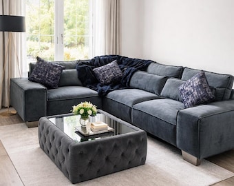 Sloane Corner Sofa | Deep Seat UK Handmade Couch | Modern Living Room Furniture