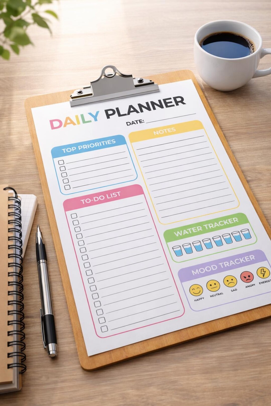 ADHD Productivity Planner Printable Bundle, Daily Weekly Planner, Habit ...