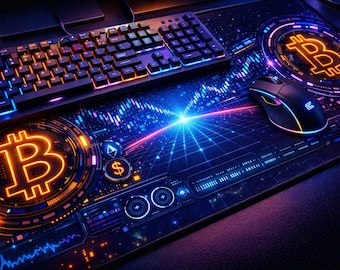 Trader Desk Mat Set of 4, Stock Market Mouse Pad, Trading Desk Mat Bundle, Crypto Trader Desk Mat, Extended Mouse Pad for Trading Setup