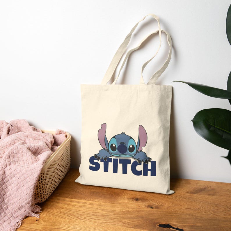 Stitch Character Tote Bag | Heavy Cotton Canvas Pouch, Playful Nostalgia image 13