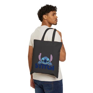 Stitch Character Tote Bag | Heavy Cotton Canvas Pouch, Playful Nostalgia image 6